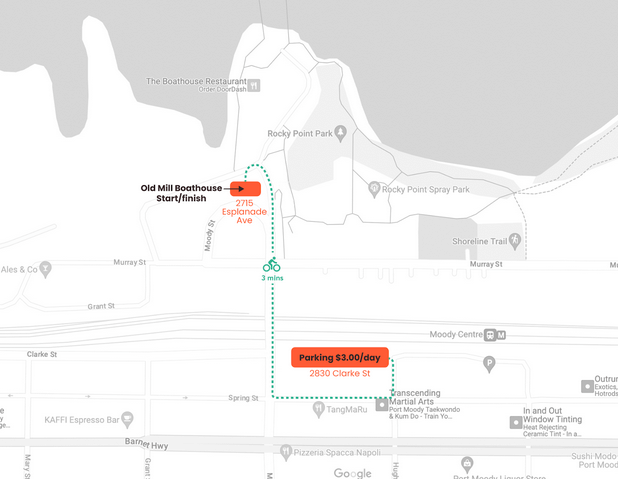 Map of route to